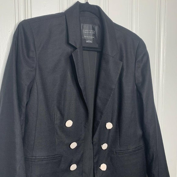 Sanctuary Black The Academy Button Front Blazer M - Picture 3 of 9